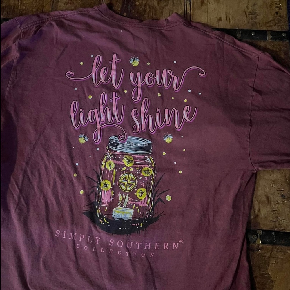 Simply Southern Maroon Let Your Light Shine Tee